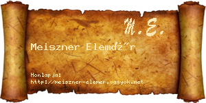Meiszner Elemér névjegykártya
